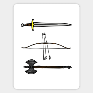 You have my sword and my bow and my axe II - White - Fantasy Magnet